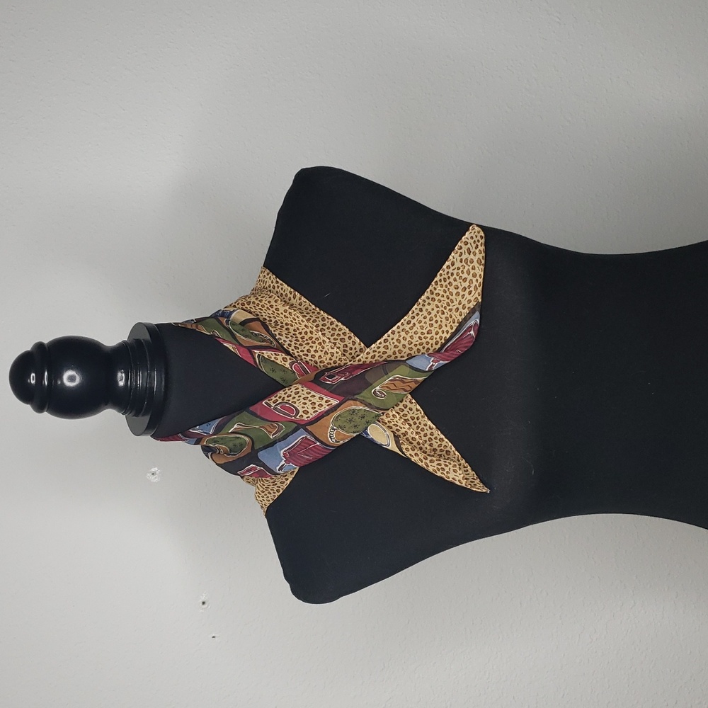 Vintage Talbots 100% Silk Novelty Bag Print Handckerchief Scarf 90s Classic